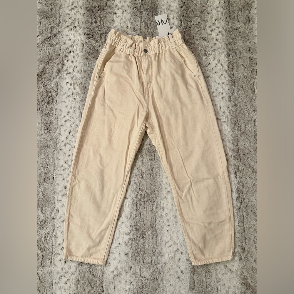 Zara Baggy Fit High-Waisted Pants with Elastic
